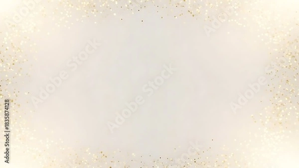 Obraz Elegant soft beige background shimmering with delicate golden glitter dust framing a bright, copy space area