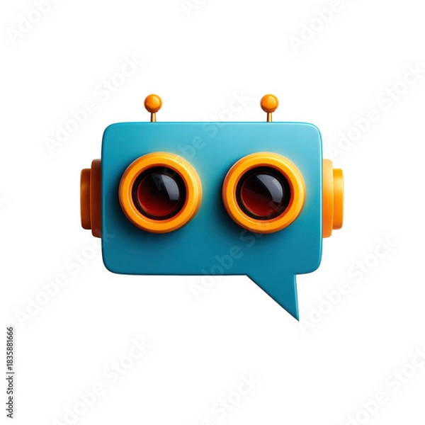 Fototapeta Conceptual representation of chatbot technology in digital communication design