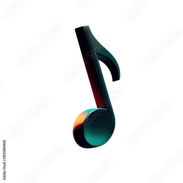 Fototapeta Soothing music notes icon flat design calming concept