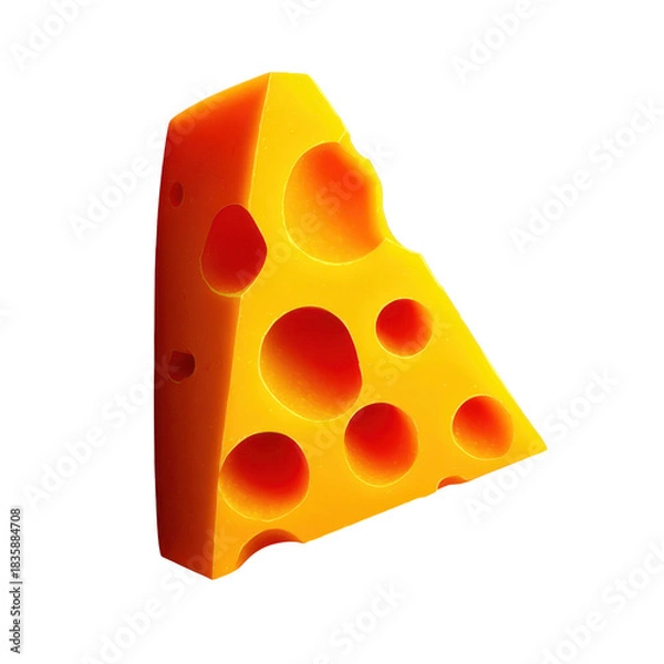 Fototapeta Delicious cheese slice icon flat design graphic style minimalist concept