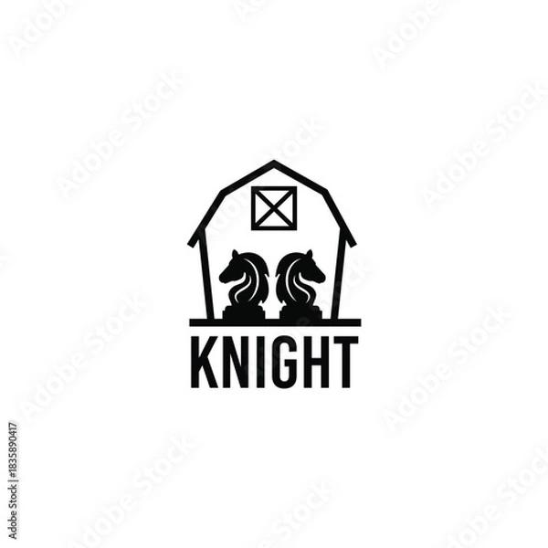 Obraz Knight chess horse logo design