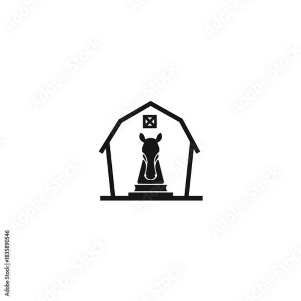 Obraz Knight chess horse logo design