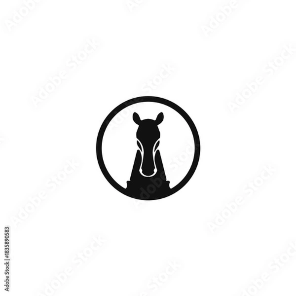 Obraz Knight chess horse logo design