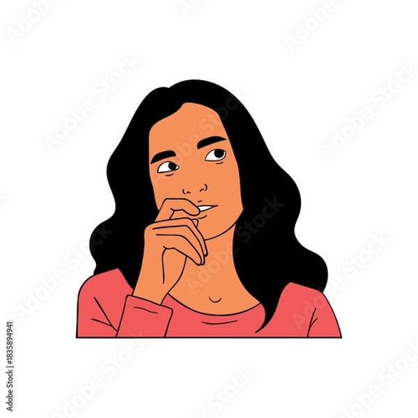 Obraz Female Character Posing While Thinking Something.eps