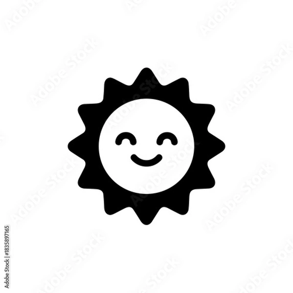Obraz Minimalist Flat Smiling Sun Shape Cute Face Symbol Graphic