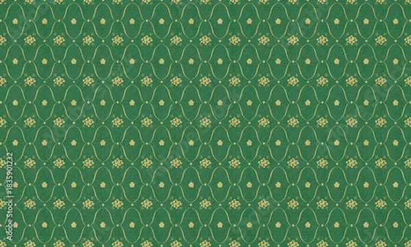 Obraz クラシックなキャンバス地や布地テクスチャ付花柄フレームパターンの背景壁紙