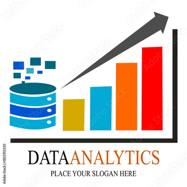 Obraz Data Report and Chart Logo – Technology Illustration