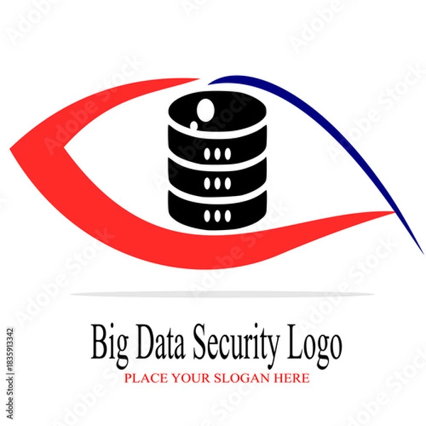 Obraz Cyber Security Eye Logo with Database Icon