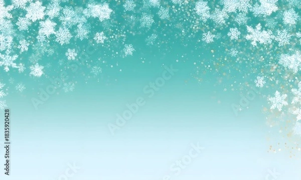 Obraz beautiful christmas background made of light cyan gradient