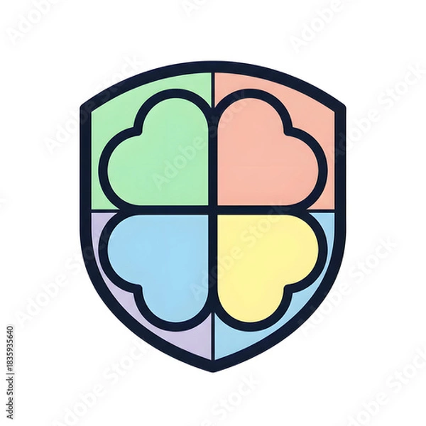Obraz Pastel Clover Shield Emblem