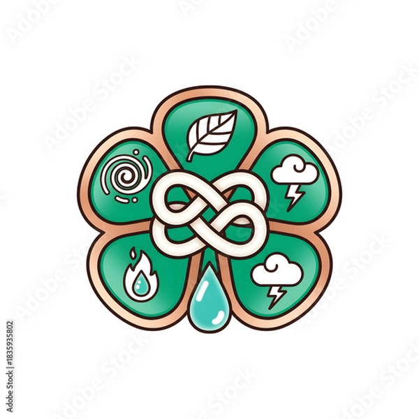 Obraz Celtic Knot Four Leaf Clover Emblem