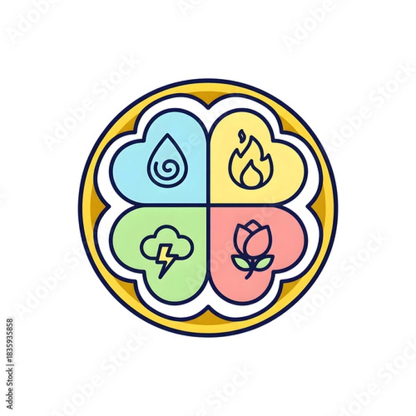 Obraz Elemental Clover Symbol Circle