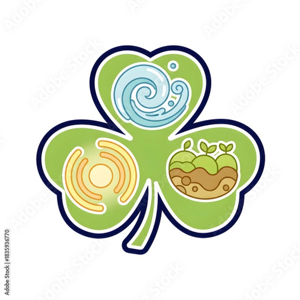 Obraz Cutout Paper Shamrock 