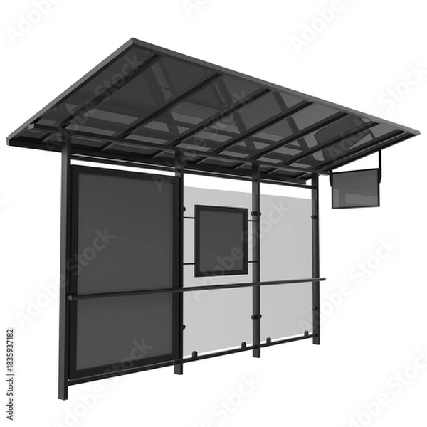 Obraz Bus stop building 3D render isolated illustration