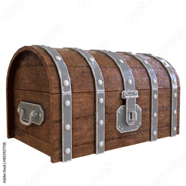 Obraz treasure chest 3D render isolated illustration