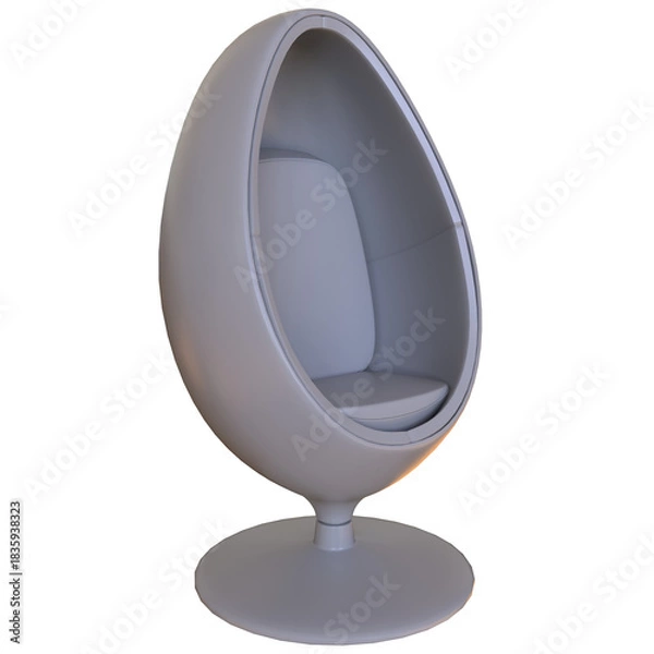 Obraz Egg Chair design interior 3D render isolated illustration