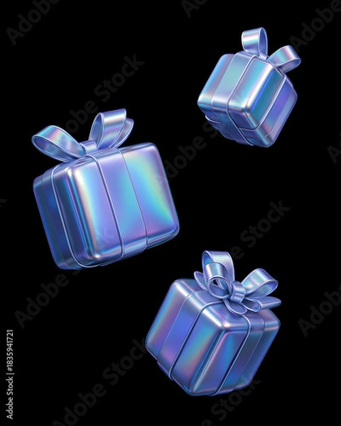 Obraz Holographic Floating Gift Boxes