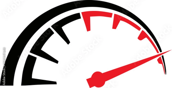 Fototapeta Speedometer Gauge Icon Showing High Speed Performance
