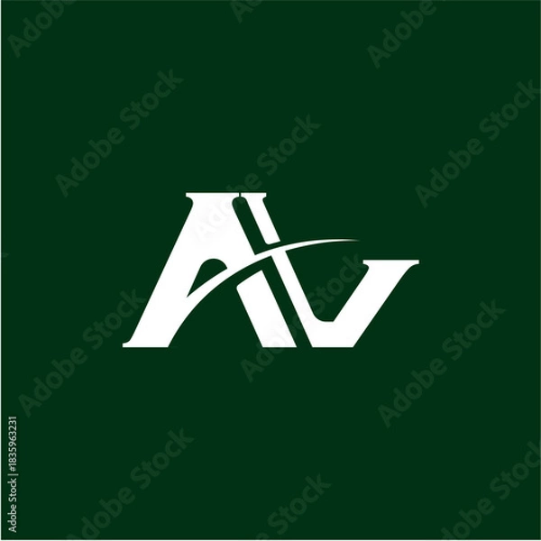 Fototapeta Letter AV Monogram Logo Design Vector Template