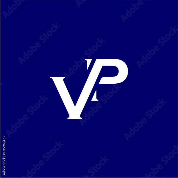 Fototapeta Letter VP Monogram Logo Design Vector Template