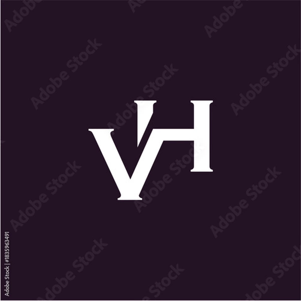 Fototapeta Letter VH Monogram Logo Design Vector Template