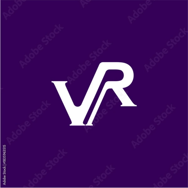 Fototapeta Letter VR Monogram Logo Design Vector Template