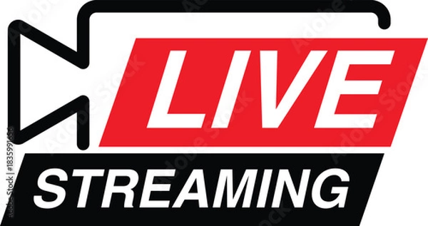 Obraz Live streaming icon with camera and text