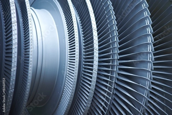 Fototapeta Turbine blades jet engine aircraft