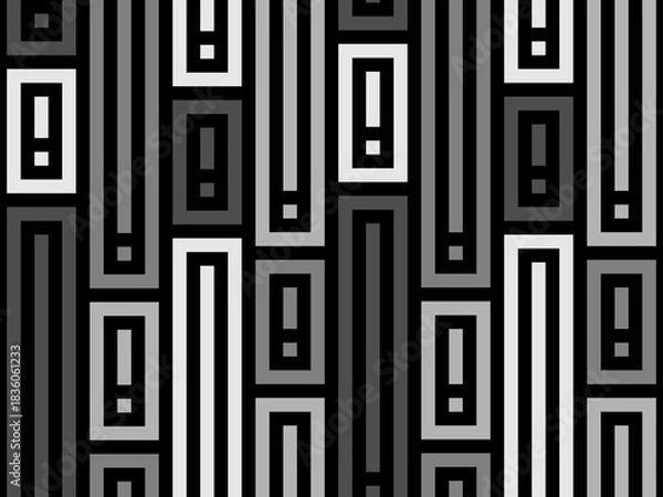 Fototapeta BLACK SEAMLESS VECTOR ABSTRACT BACKGROUND WITH WHITE AND GREY VERTICAL RECTANGLES
