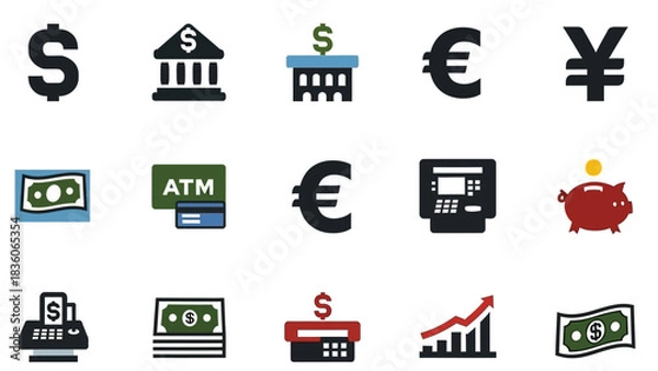 Obraz Shopping icons set vector illustration for web design