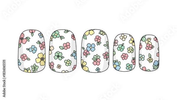 Obraz flowers nail art design 