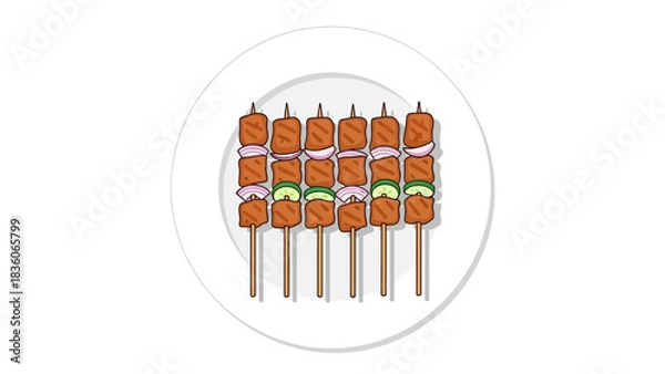 Obraz satay with the plate