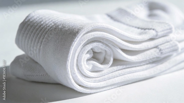 Obraz Neatly Rolled White Socks Stacked