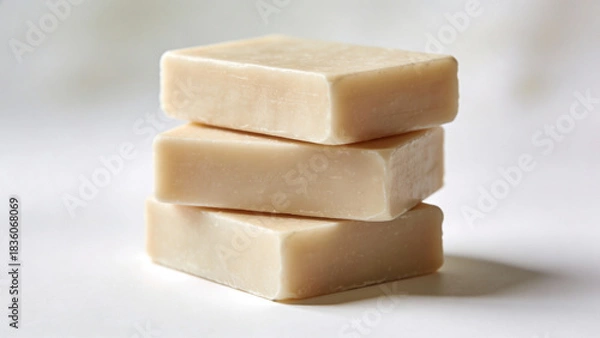Obraz Stack of Three Natural Handmade Soap Bars