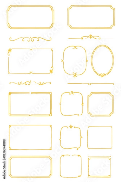 Fototapeta エレガント枠素材コレクション｜アンティークフレーム｜ラインアート