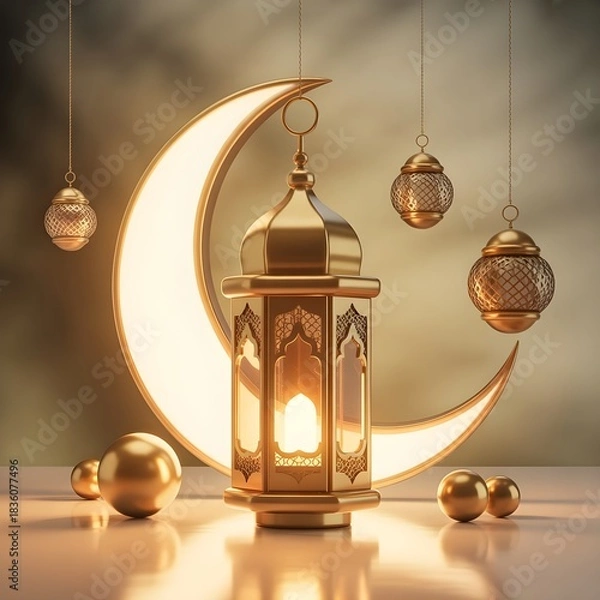 Obraz arabic lamp on the ceiling