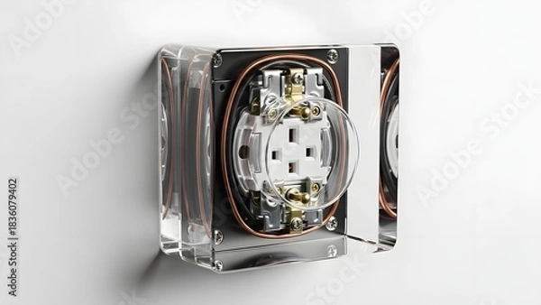 Obraz electrical outlet on a white background