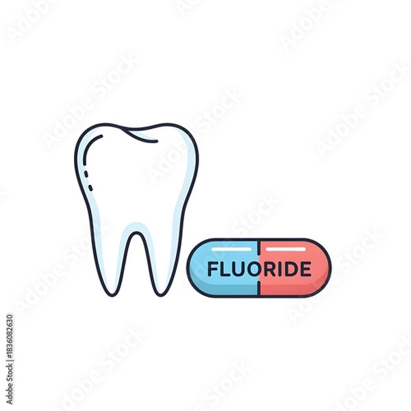 Fototapeta Tooth with fluoride capsule