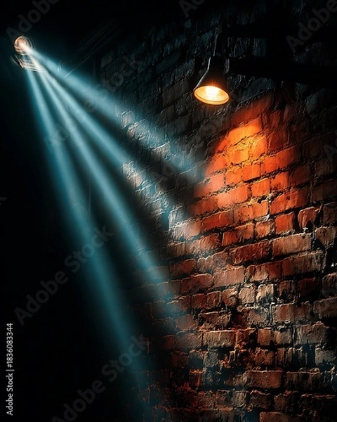 Obraz Moody interior scene with dramatic light beams high resolution picture