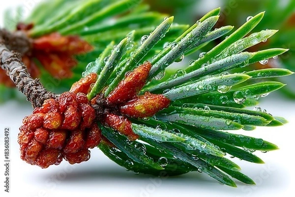 Obraz Natural pine branch close view high resolution picture