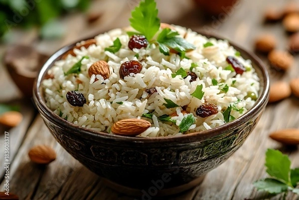 Obraz Nutritious vegetable pulao recipe high resolution picture