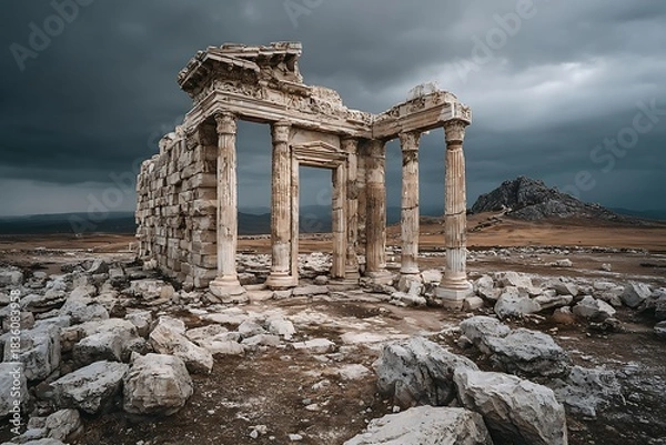 Obraz Old stone ruins of classical architecture site high resolution picture