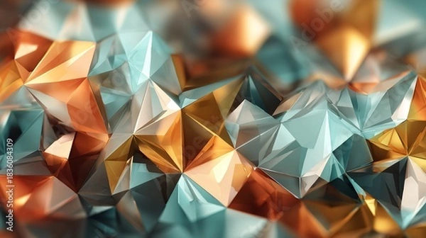 Obraz Abstract and colorful low poly pattern background design