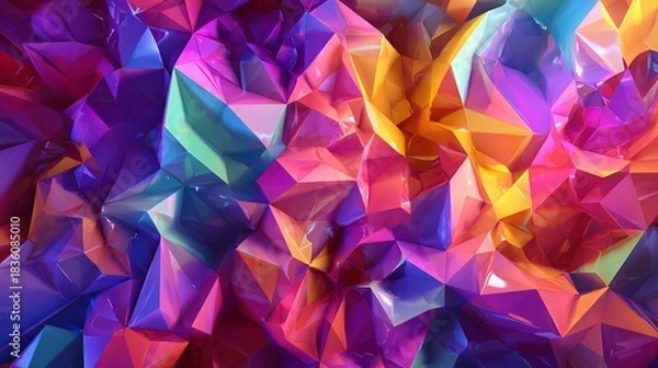 Obraz Abstract and colorful low poly pattern background design