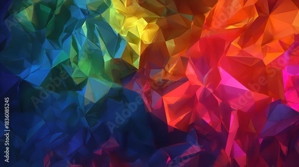 Obraz Abstract and colorful low poly pattern background design