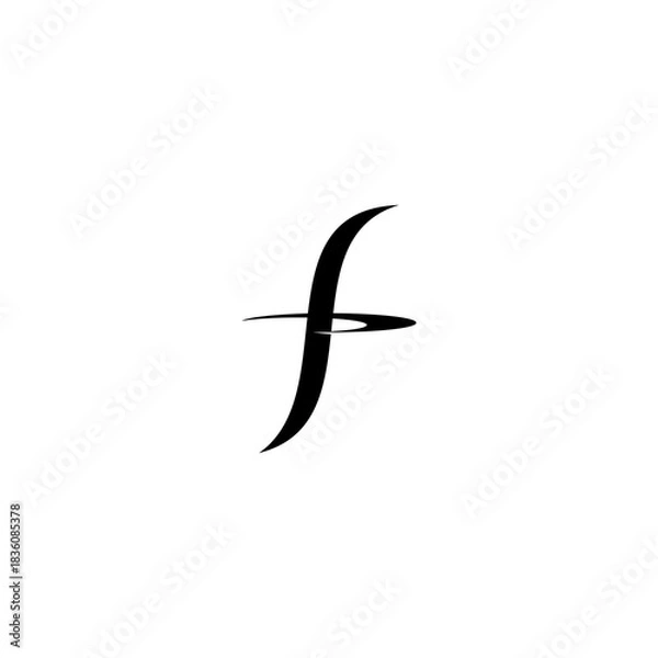 Obraz abstract F logo, simple f initial design