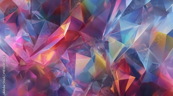 Obraz Abstract and colorful low poly pattern background design