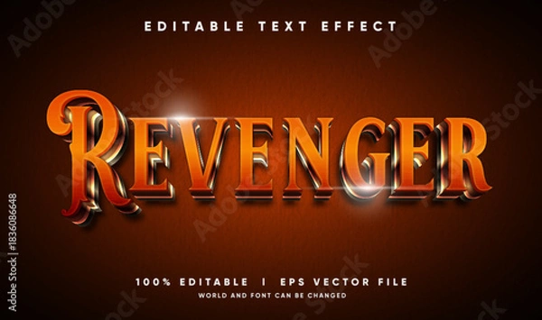 Obraz revenger 3d vector text effect with modern style