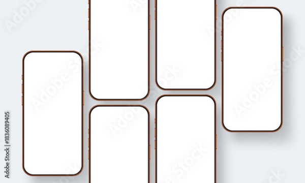 Obraz Modern smartphones with empty screens, ready for adding mobile design or app interface