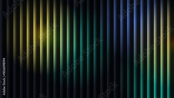 Fototapeta Abstract Geometric Gradient Background Illustration with Dark Blue Teal Yellow Vertical Stripes